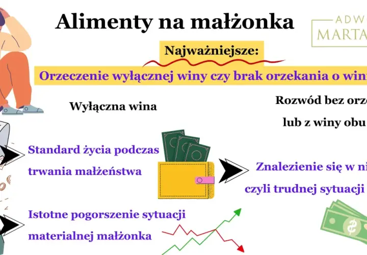 Alimenty a dochody nowej żony: kluczowe jest orzeczenie o winie, standard życia i pogorszenie sytuacji materialnej.