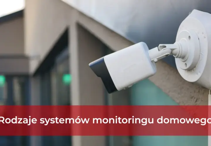 Kamera monitoringu domowego zamontowana na ścianie budynku.