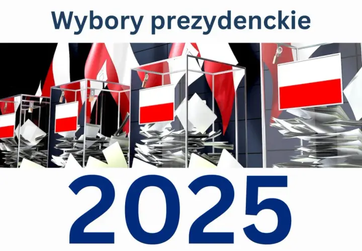 Wybory prezydenckie 2025: czy bezpieczeństwo wpłynie na termin? Kolejne urny wyborcze z polskimi flagami i stertami dokumentów.