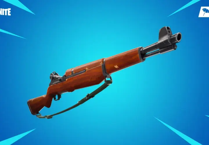 Drewniany karabin szturmowy z gry Fortnite, gotowy do akcji na wirtualnym polu bitwy.