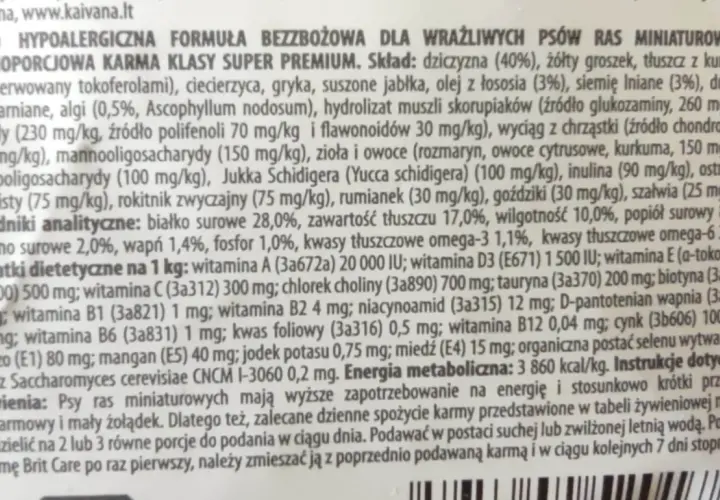 Karma Brit Care dla małych ras: hipoalergiczna, bezzbożowa, z dziczyzną i jagodami. Opinie o niej są pozytywne.