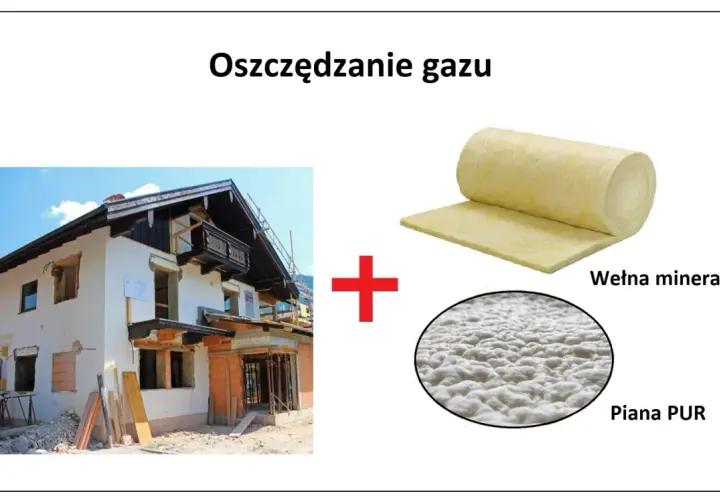 Ocieplenie domu wełną mineralną i pianą PUR to klucz do obniżenia średniego zużycia gazu w mieszkaniu.