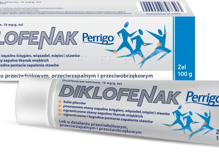 Żel DIKLOFENAK Perrigo na bóle pleców i stany zapalne. Pomaga przy urazach ścięgien, mięśni i stawów.