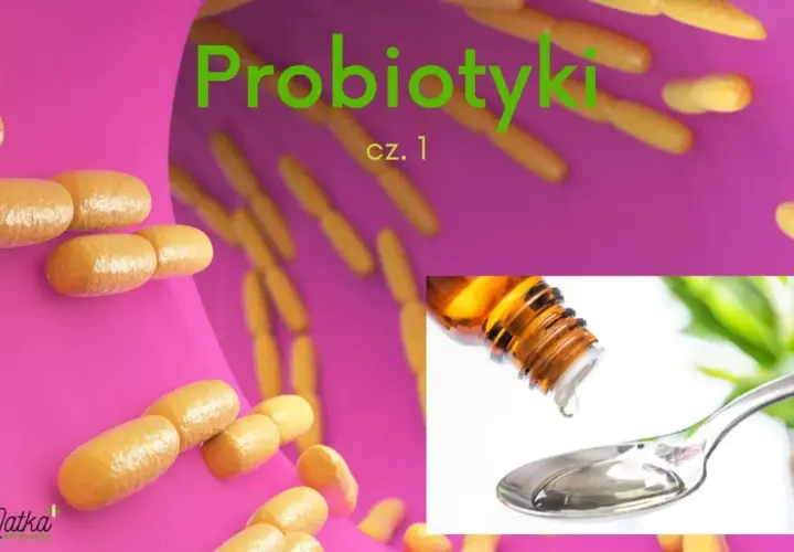 Probiotyk dla noworodka w kroplach. W tle bakterie probiotyczne.