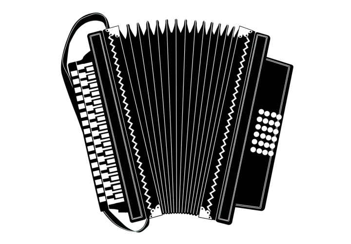 Akordeon, jeden z instrumentów dętych klawiszowych, z miechem i klawiaturą.