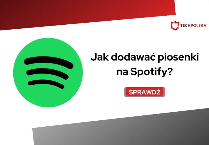 Dowiedz się, jak dodać piosenkę na Spotify. Ikona Spotify i napis "Sprawdź".