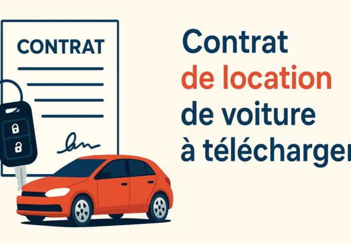 Contrat de location voiture entre particulier : une clé, une voiture orange et un document signé. Téléchargez votre contrat de location de voiture.