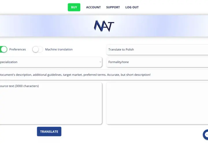 Tłumacz tekst na polski, wybierz specjalizację i ton. Zastanawiasz się, co to znaczy po francusku? Wpisz tekst i kliknij "Translate".