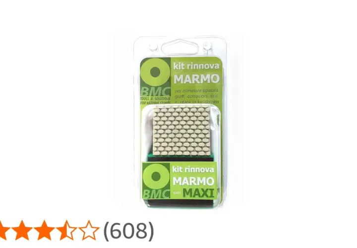 Kit per rinnovare il marmo opaco, eliminando graffi e corrosioni per ridare lucidatura.