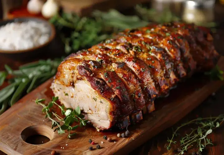 Un rôti de porc savoureux, prêt à être dégusté. Une recette de rond de Paris qui promet un délice.