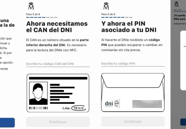 Proceso para cambiar el PIN del DNIe desde casa. Se solicita el CAN y el PIN del DNIe para leer el chip.