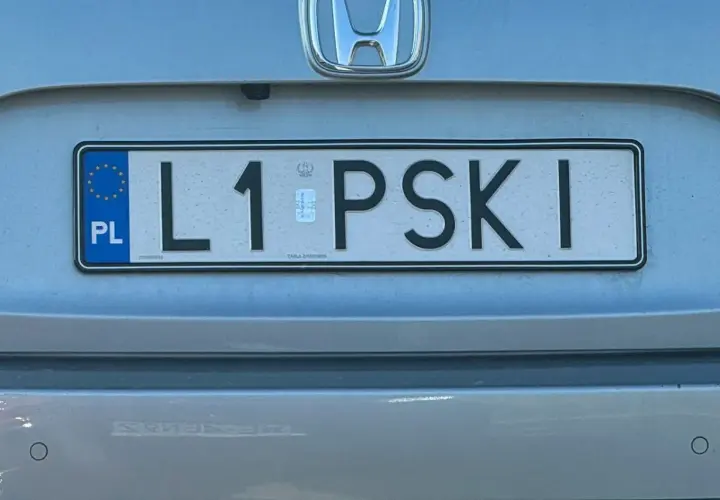 Polskie tablice rejestracyjne, jak ta z numerem L1 PSKI, mają różne ceny.