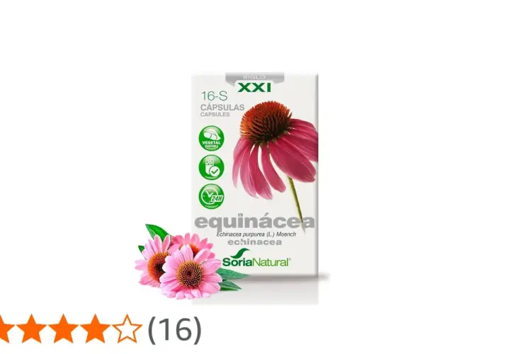 Caja de cápsulas de equinácea Soria Natural, destacando sus propiedades naturales y beneficios.