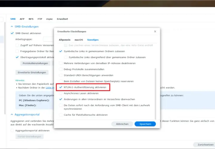 Synology SMB-Zugriff verweigert? NTLMv1-Authentifizierung ist aktiviert. Überprüfen Sie die SMB-Einstellungen für eine reibungslose Verbindung.