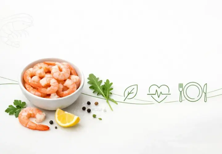 Miseczka krewetek, cytryna, rukola i przyprawy. Zdrowa dieta, niskie krewetki kcal.
