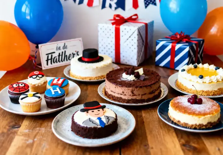 Gâteaux et cupcakes décorés avec de la pâte à sucre pour la fête des pères. Un clin d'œil aux super-héros et aux icônes paternelles.