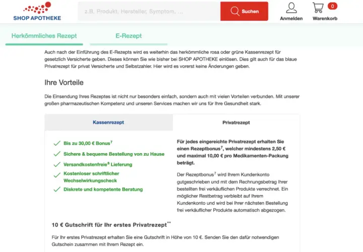 Privatrezept Shop Apotheke: So sichern Sie sich Ihren Bonus richtig