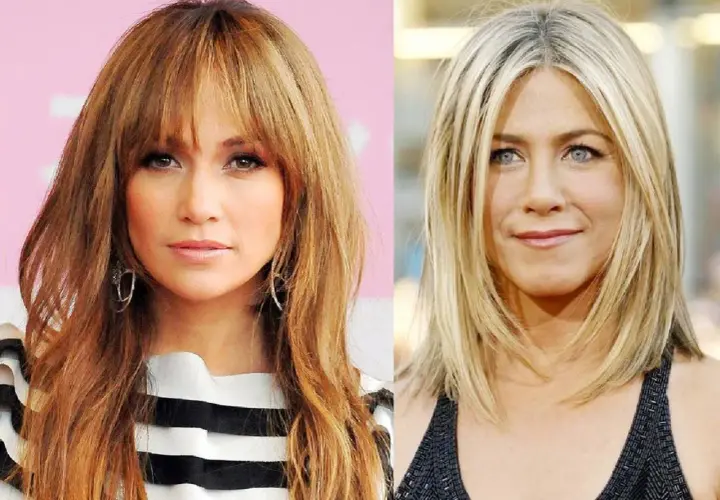 Dos mujeres con cortes de pelo modernos que rejuvenecen cortes de pelo mujer de 50 años.