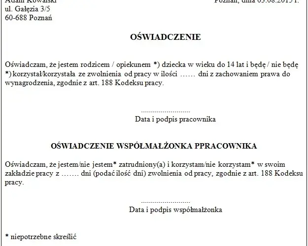 Dni wolne na dziecko: 2 płatne czy 5 bezpłatnych? Poznaj prawa!