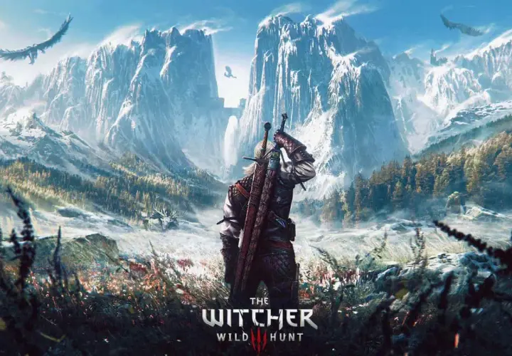 Geralt z Rivii w śnieżnych górach, gotowy na przygodę. Dowiedz się, jak pobrać mody do Wiedźmina 3, by jeszcze bardziej wzbogacić rozgrywkę.