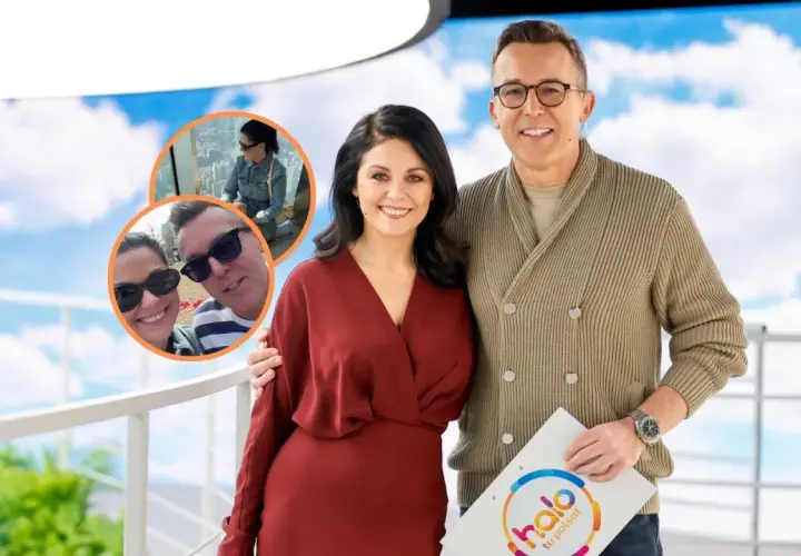 Katarzyna Cichopek i Maciej Kurzajewski w studio. W tle zdjęcia pary, która wygląda na szczęśliwą. Ile ma lat Cichopek? Tego nie wiemy, ale wygląda kwitnąco!