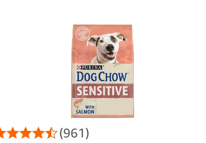 Bolsa de Dog Chow Sensitive con salmón. El chow chow precio en euros es una consulta común para este alimento.