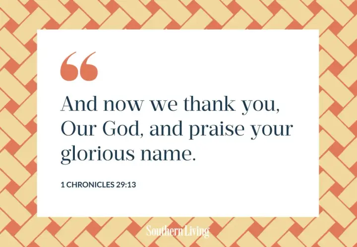 Frases para dar gracias a Dios por las bendiciones recibidas: "Y ahora te damos gracias, Dios nuestro, y alabamos tu glorioso nombre." (1 Crónicas 29:13)