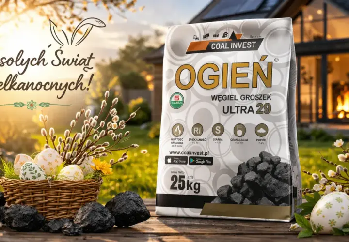 Wesołych Świąt! Węgiel ekogroszek extra premium plus "Ogień" Ultra 29, idealny na wiosenne chłody.