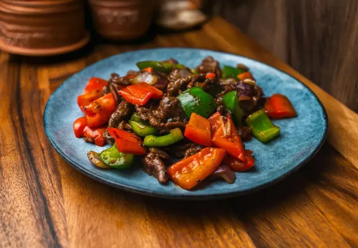 Wołowina stir fry z papryką. Sekret kruchości mięsa w tym daniu? Smażenie w wysokiej temperaturze!