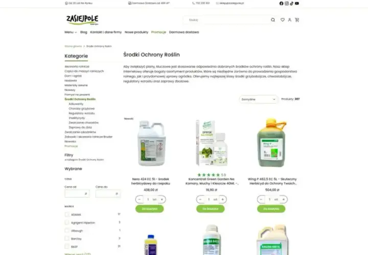 W kategorii "Środki Ochrony Roślin" znajdziesz produkty takie jak insektycydy, które pomogą w walce ze szkodnikami.