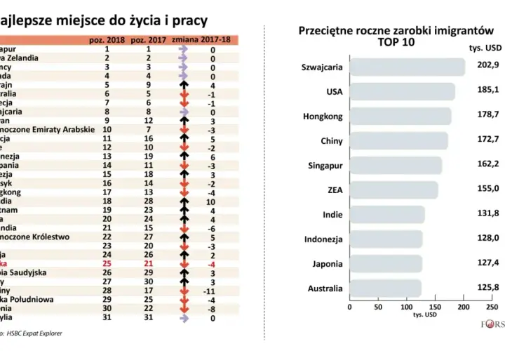W jakim kraju zarabia się najwięcej? Szwajcaria, USA i Hongkong przodują w zarobkach imigrantów. Polska na 25. miejscu.
