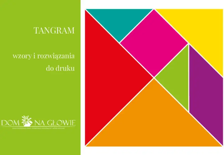 Kolorowe tangram wzory do układania i rozwiązywania, idealne do druku.
