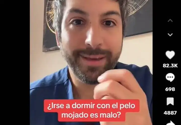 Hombre con barba pregunta si es malo dormir con el pelo mojado.