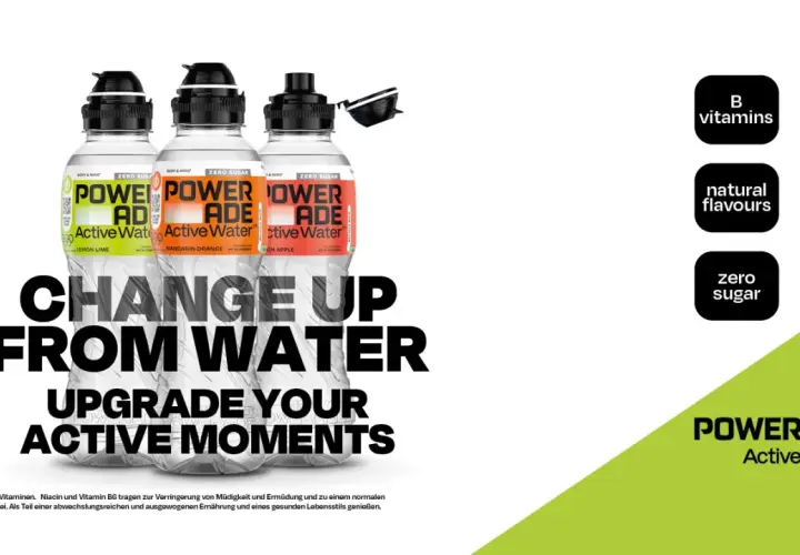 Powerade Active Water: B-Vitamine, natürliche Aromen, null Zucker. Ist Powerade gesund? Ja, als Teil einer ausgewogenen Ernährung.