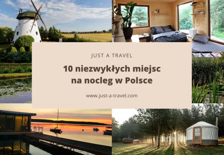 Szukasz niezwykłych miejsc, gdzie szukać noclegów w Polsce? Zobacz 10 inspiracji: od młyna, przez domki w lesie, po pływające domy.