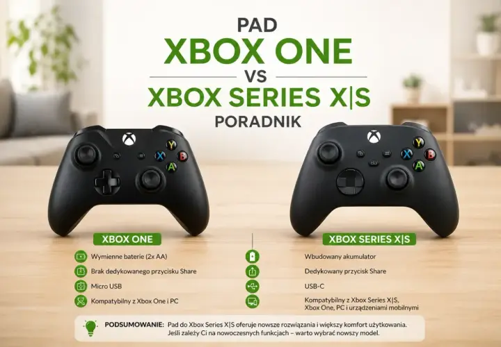 Porównanie padów: Xbox One vs. Xbox Series X|S. Dowiedz się, jaki jest najnowszy Xbox i wybierz najlepszy kontroler dla siebie.