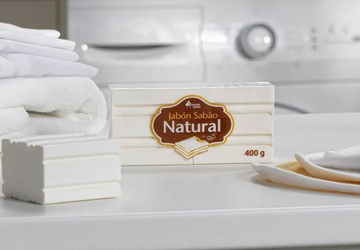 Jabón natural en barra, ideal para la colada. La glicerina vegetal de Mercadona cuida tu ropa y tu piel.
