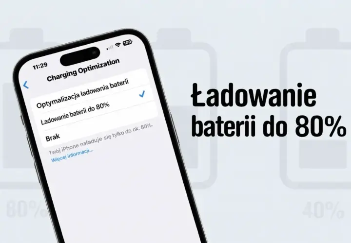 Optymalizacja ładowania baterii w telefonie: ustawienie "Ładowanie baterii do 80%" wydłuża jej żywotność.