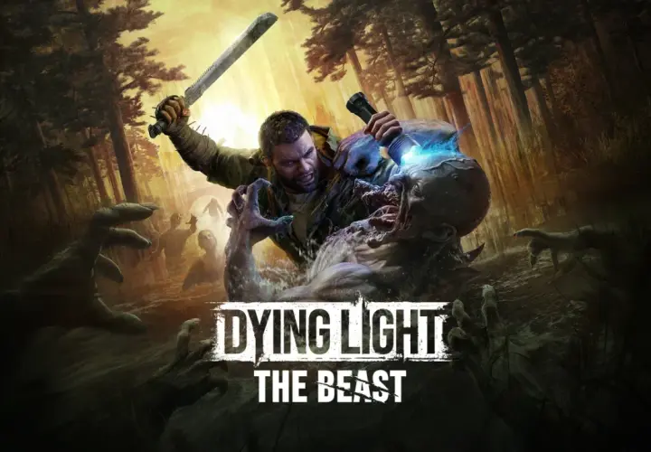 Dying Light The Beast: człowiek walczy z potworem w lesie, otoczony przez zombie. Sprawdź wymagania gry.