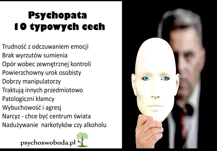 Maska psychopaty skrywa mroczną twarz. Czy psychopata wraca do ofiary, gdy zdejmie maskę? Lista 10 cech.