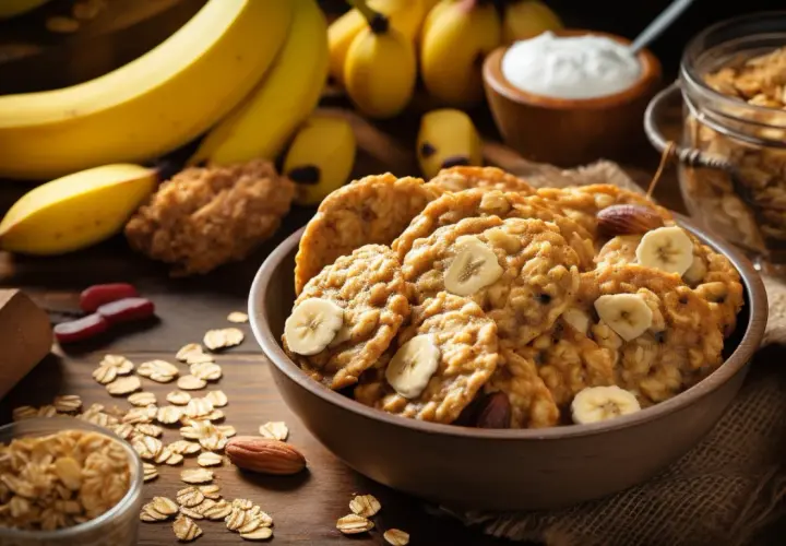 Ciastka owsiane z bananem - przepis, domowe, zdrowe