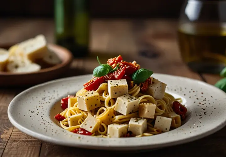 Makaron z tofu i suszonymi pomidorami: Szybki i smaczny przepis na obiad