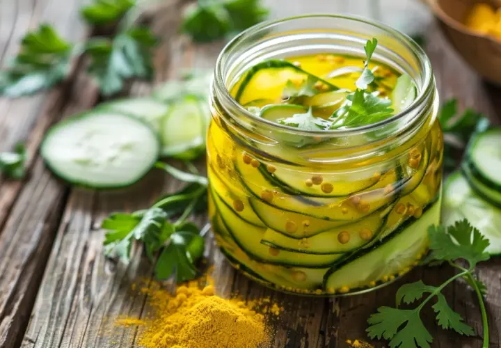 Marynowane ogórki w plastry z curry - prosty przepis na przekąskę