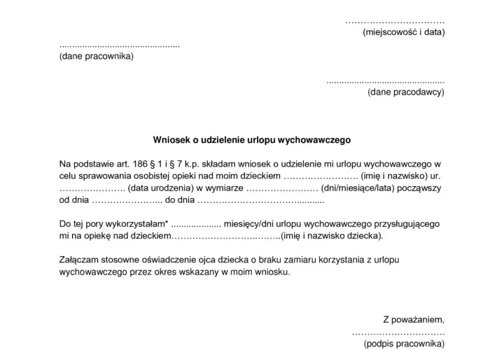 Jak uniknąć błędów przy wypełnianiu wniosku o urlop wychowawczy – praktyczne wskazówki