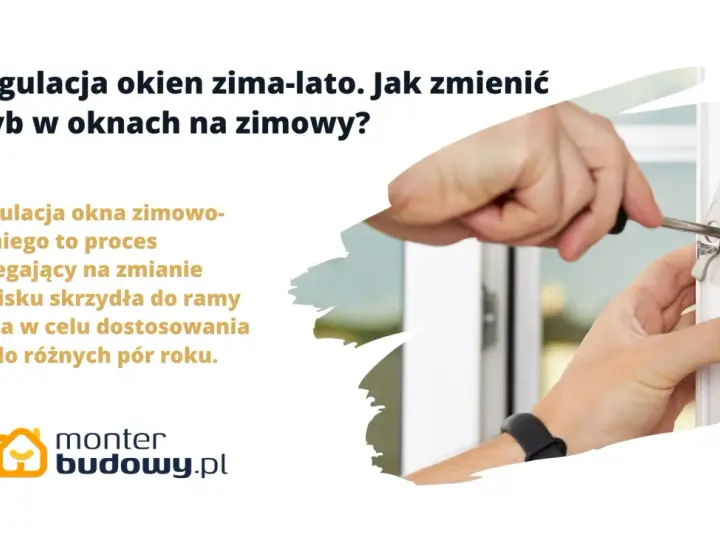 Dłoń reguluje okno śrubokrętem, zmieniając tryb w oknach na zimowy, by zapewnić szczelność.
