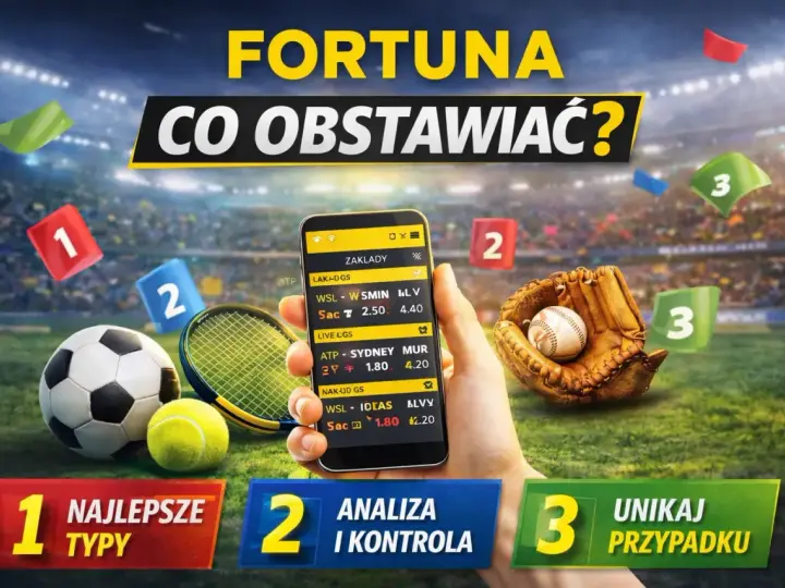 Co obstawiać u bukmachera? Piłka nożna, tenis, baseball i aplikacja mobilna Fortuna. Najlepsze typy, analiza i kontrola, unikaj przypadku.