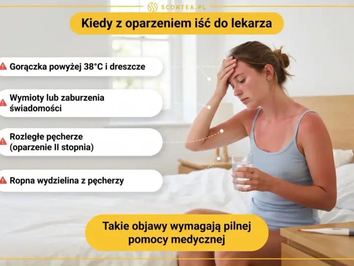Kiedy oparzenia słoneczne u dzieci są groźne: gorączka, wymioty, pęcherze, ropna wydzielina. Wtedy trzeba iść do lekarza.