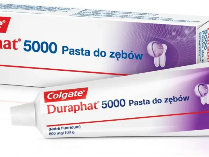 Colgate Duraphat 5000 Pasta do zębów z 500 mg fluorku sodu na 100 g. Ta pasta ma najwięcej fluoru, zapewniając skuteczną ochronę.