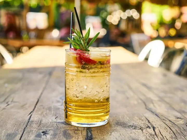 Orzeźwiający gin pomarańczowy z plasterkami owoców i rozmarynem. Idealny na letnie popołudnie.