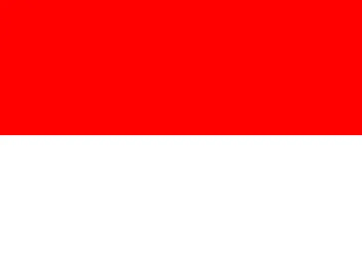 Flaga Indonezji, symbol marzeń o podróży na Bali. Czerwony i biały pasy.